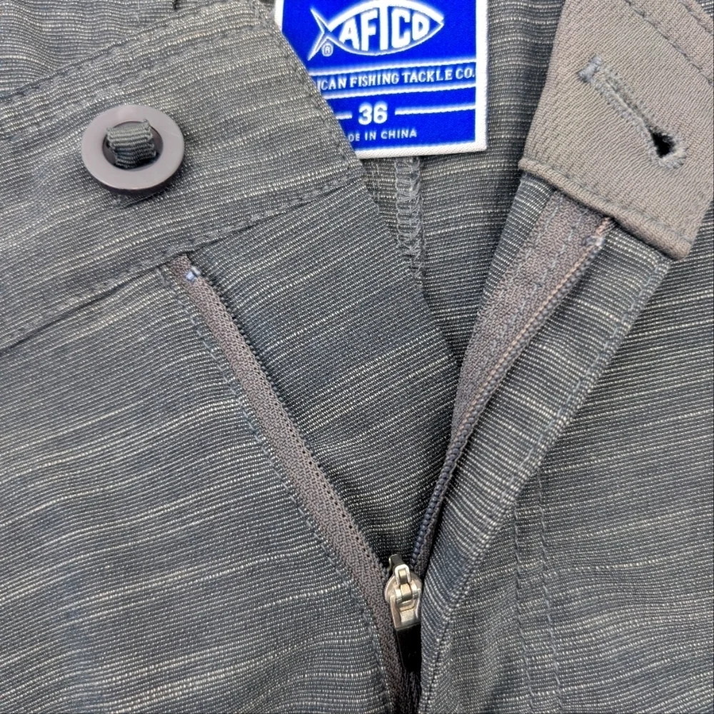 AFICO 365 Hybrid Chino Fishing Shorts Carcoal 9 Inch Inseam Men Size 36